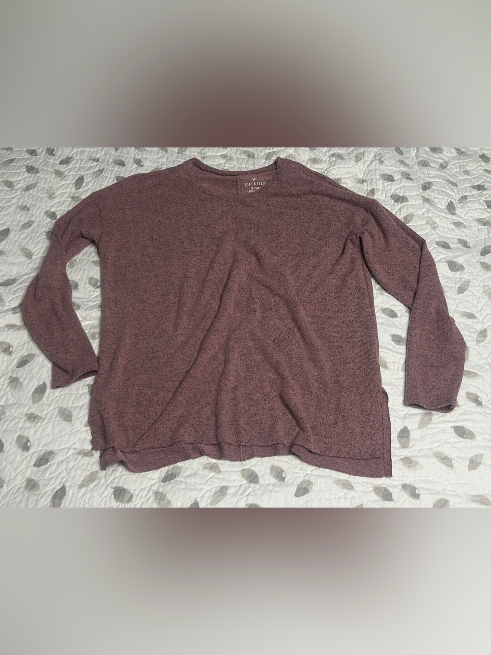 Cozy Marled Mauve Crewneck Sweater